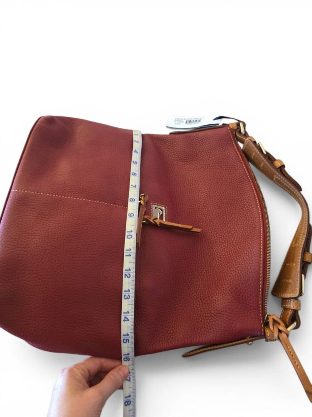 Dooney & Bourke Callie Hobo Cranberry Pebble Leather Zip Pocket Bag NWT - Picture 13 of 16